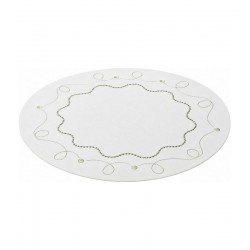 Lugar Americano 38cm Fluir Branco e Verde PVC